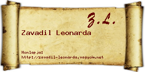 Zavadil Leonarda névjegykártya